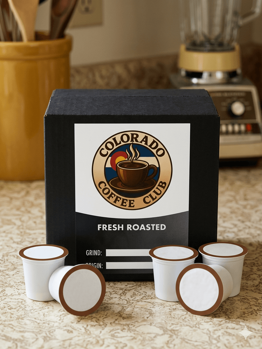 Signature Blend Coffee Pods packaging with 12 and 60 count options for gourmet coffee